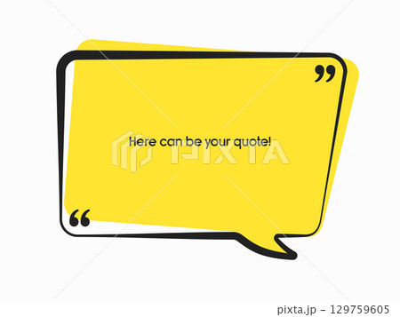 Speech bubble. Space for quote text, frame message 129759605