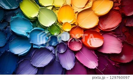 Thick Strokes of Paint Palette Color Wheel 129760097