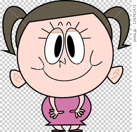 Chubby girl smiling 129761472