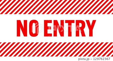 Warning sign with red and white diagonal lines. Attention, danger or caution symbol. Construction site signage, road safety notice, hazard banner, security alert shield. Vector illustration Warning sign with red and white diagonal lines. Attention, danger or caution symbol. Construction site signage, road safety notice, hazard banner, security alert shield. Vector illustration 129762367