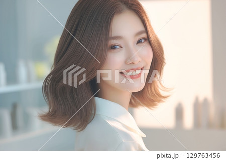 美容サロンで働く美しい女性「AI生生成画像」 129763456