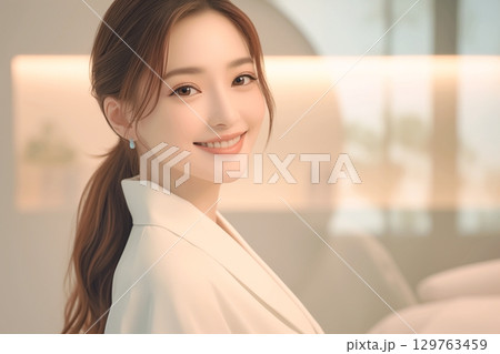 美容サロンで働く美しい女性「AI生生成画像」 129763459