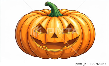 ハロウィンのジャック・オー・ランタン アニメ風のイラスト素材