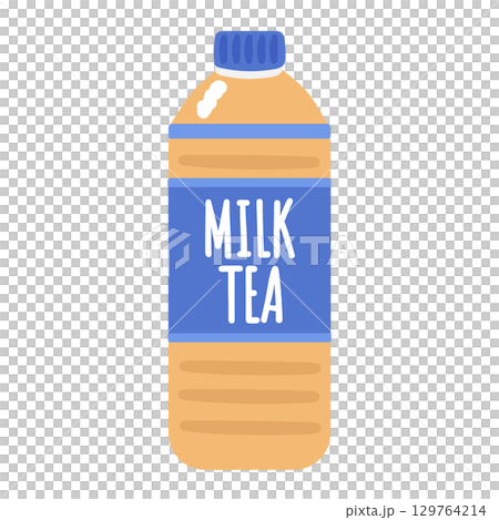 紅茶　ミルクティー　ペットボトル　イラスト 129764214
