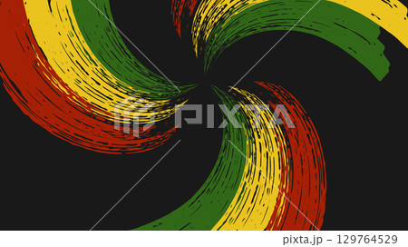 Black History Month African American history card celebration. Red yellow green color. Web page banner poster design. Vector. 129764529