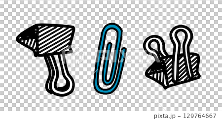 手繪回形針插圖 129764667