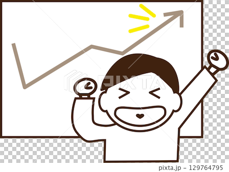 成績が上がって喜ぶ人 129764795