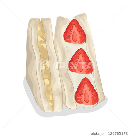 Illustration of Strawberry Sandwich Illustration of Strawberry Sandwich 129765178
