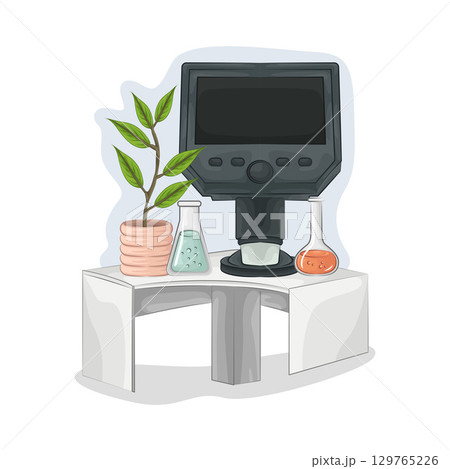 Illustration of Microscope Illustration of Microscope 129765226