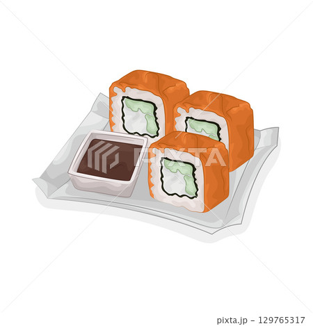 Illustration of Sushi Roll Illustration of Sushi Roll 129765317