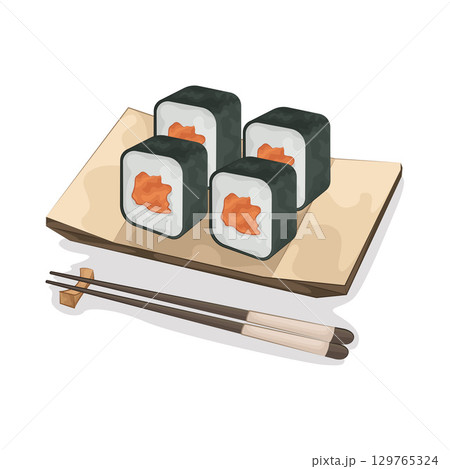 Illustration of Sushi Roll Illustration of Sushi Roll 129765324