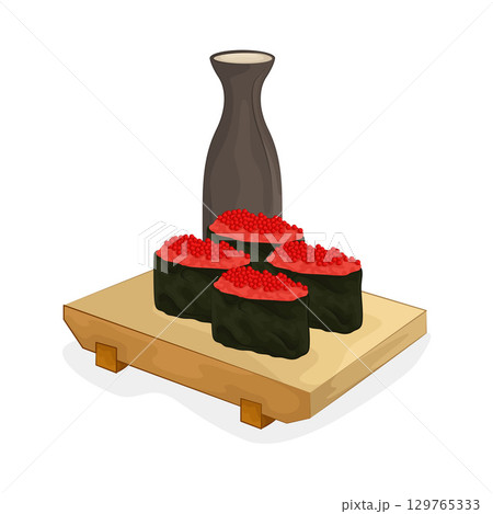 Illustration of Salmon Roe Sushi 129765333