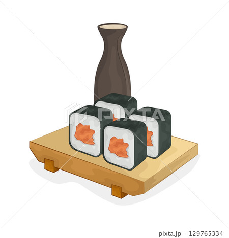 Illustration of Sushi Roll Illustration of Sushi Roll 129765334