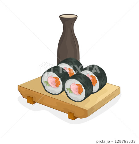 Illustration of Sushi Roll Illustration of Sushi Roll 129765335