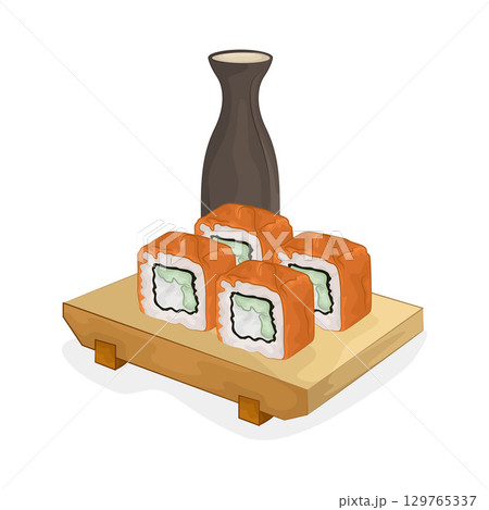 Illustration of Sushi Roll Illustration of Sushi Roll 129765337