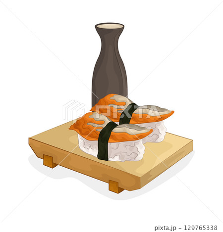 Illustration of Sushi Platter Illustration of Sushi Platter 129765338