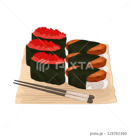 Illustration of Sushi Platter Illustration of Sushi Platter 129765360