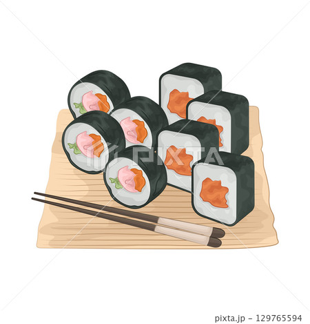 Illustration of Sushi Platter  129765594