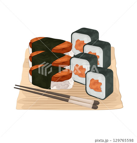 Illustration of Sushi Platter  129765598