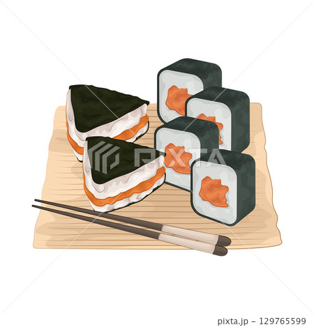Illustration of Sushi Platter  129765599