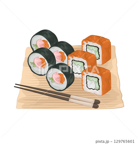 Illustration of Sushi Platter  129765601