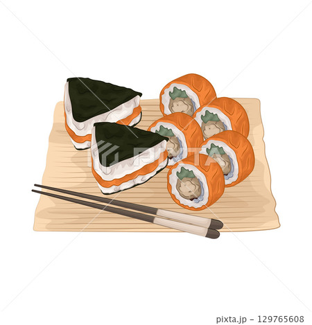 Illustration of Sushi Platter Illustration of Sushi Platter 129765608