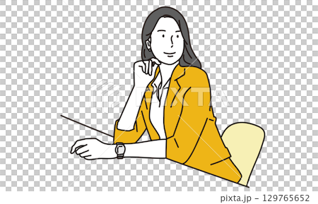 Illustration material of a career woman active in business Illustration material of a career woman active in business 129765652