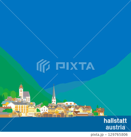 ハルシュタット　hallstatt　ザルツカンマ―グート　salzkammergut　オーストリア 129765806
