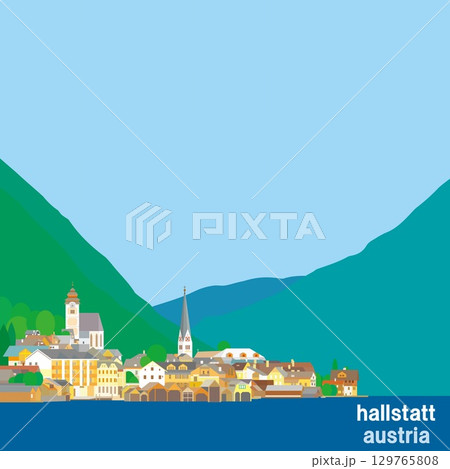 ハルシュタット　hallstatt　ザルツカンマ―グート　salzkammergut　オーストリア 129765808