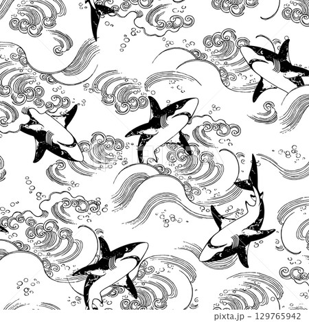 和調の波とサメの柄, 129765942