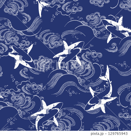 和調の波とサメの柄, 129765943