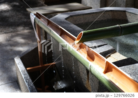 竹の手水　コロナ対策 129766026