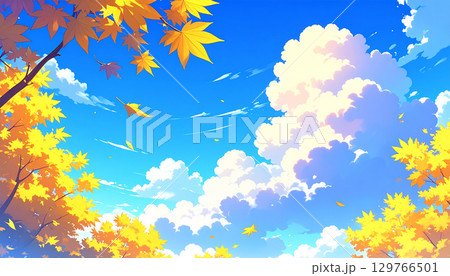 紅葉　風景　生成AI　背景 129766501