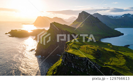 島　地形　生成AI　背景　 129766613