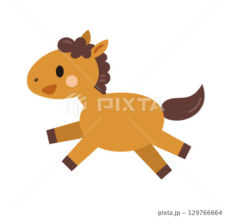 走る馬のイラスト 走る馬のイラスト 129766664