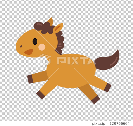 走る馬のイラスト 走る馬のイラスト 129766664