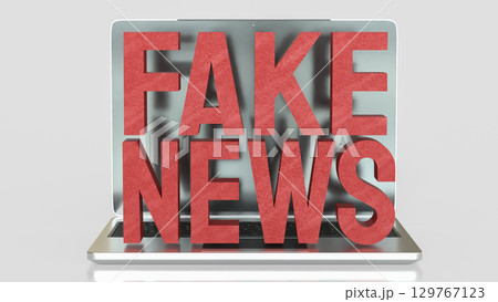 The Red Fake News on Laptop image 3d Rendering. The Red Fake News on Laptop image 3d Rendering. 129767123