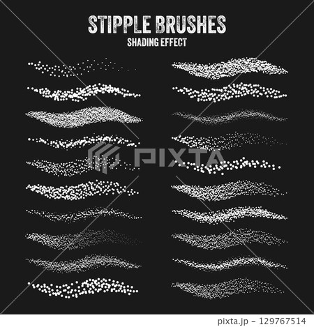 Ink scatter brush, stipple drawing and...のイラスト素材 [129767514] - PIXTA