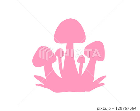 シンプルきのこアイコン（ピンク） 129767664