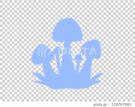 シンプルきのこアイコン（ブルー） 129767665