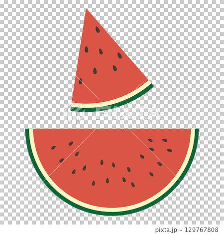Sliced watermelon illustration 129767808