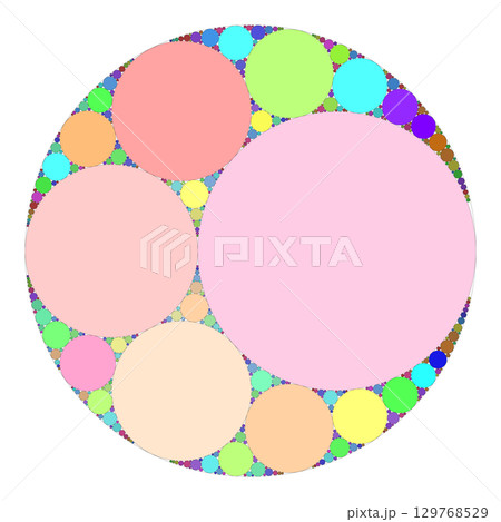 アポロニウスのギャスケット — パステル円充填フラクタル アポロニウスのギャスケット — パステル円充填フラクタル 129768529