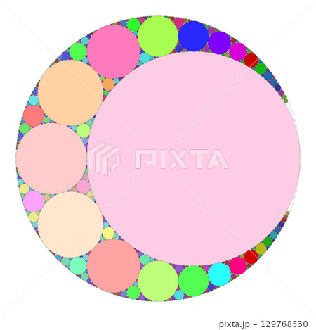 アポロニウスのギャスケット — パステル円充填フラクタル アポロニウスのギャスケット — パステル円充填フラクタル 129768530