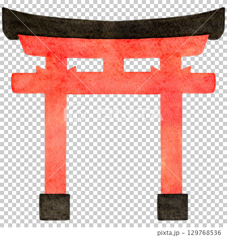 鳥居的簡單水彩畫 129768536