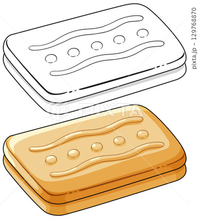 Vector Illustration of Soap Bar with Decorative Patterns Vector Illustration of Soap Bar with Decorative Patterns 129768870