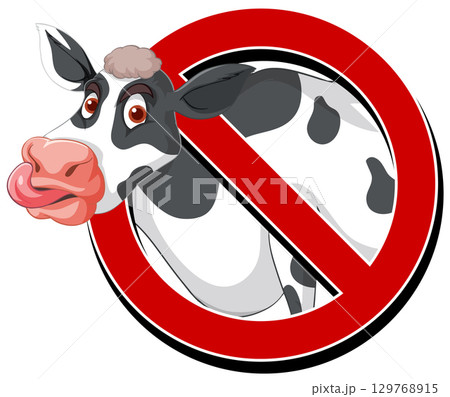 No Cows Allowed Cartoon Vector Illustration 129768915