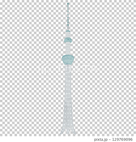 A simple watercolor illustration of the Skytree A simple watercolor illustration of the Skytree 129769096