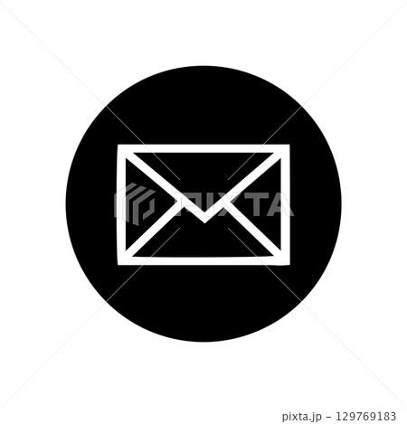 Envelope icon black circle background Envelope icon black circle background 129769183