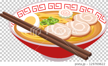 delicious ramen noodles with hot soup boiled egg and pork slices delicious ramen noodles with hot soup boiled egg and pork slices 129769622