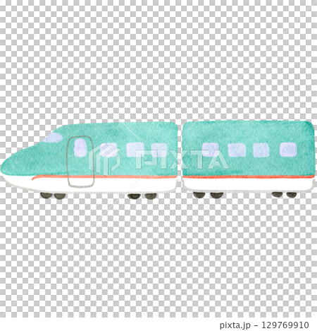 可愛的水彩子彈火車插圖 129769910